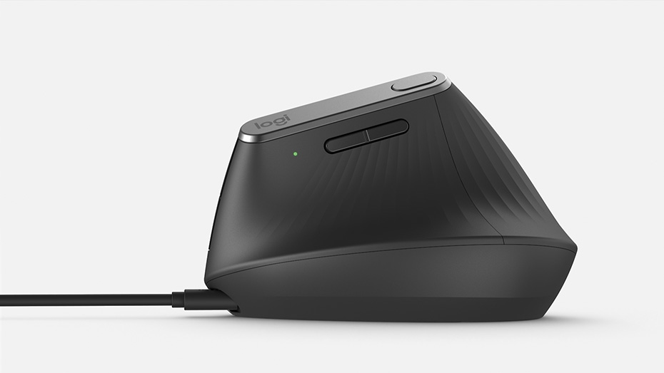 Мишка Logitech MX Vertical, оптична (4000 dpi), безжична/жична, USB Type C, графит, вертикална - характеристика 4