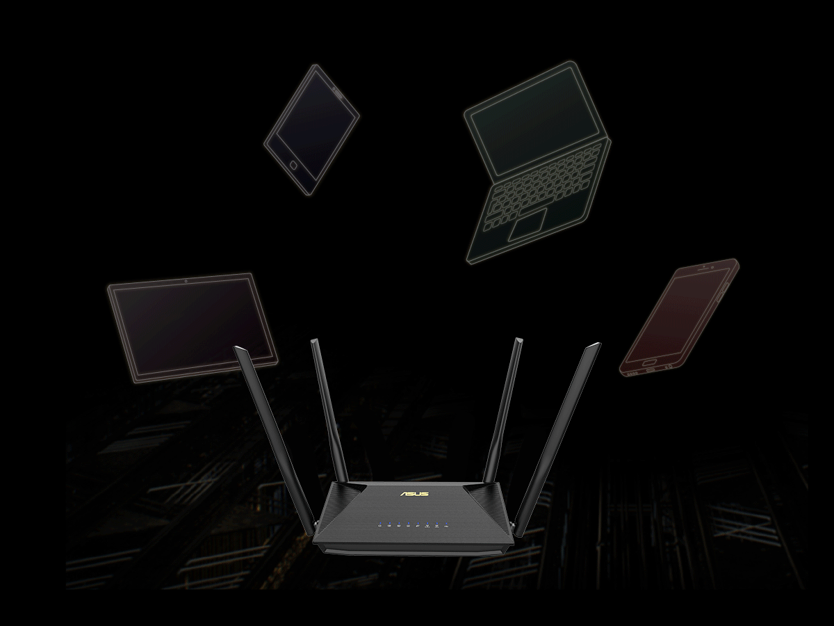 Рутер Asus RT-AX53U, 1800 Mbps, 2.4GHz (574 Mbps)/5GHz (1201 Mbps), Wireless AX, 3x LAN 1000Mbps, 1x WAN, 1x USB 3.0, 4x външни антени - характеристика 3