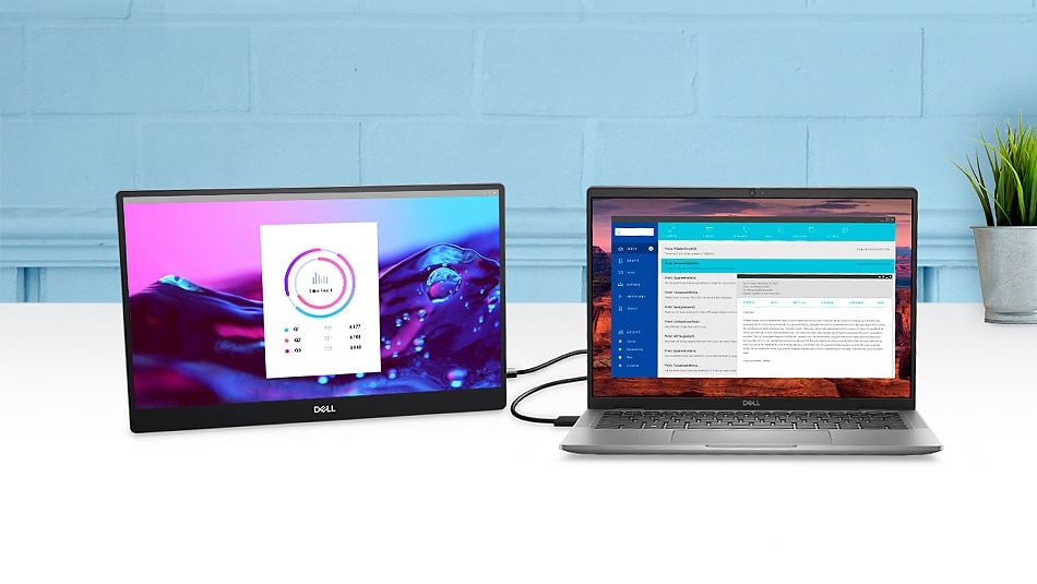 Монитор Dell P1424H, преносим, 14" (35.56cm), IPS панел, Full HD, 6ms, 300 cd/m2, USB-C - характеристика 1