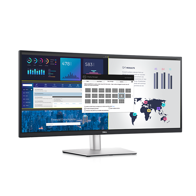 Монитор Dell P3424WE, 34" (86.36 cm) IPS панел, WQHD, 5ms, 300 cd/m2, DisplayPort, HDMI, USB-C - характеристика 3