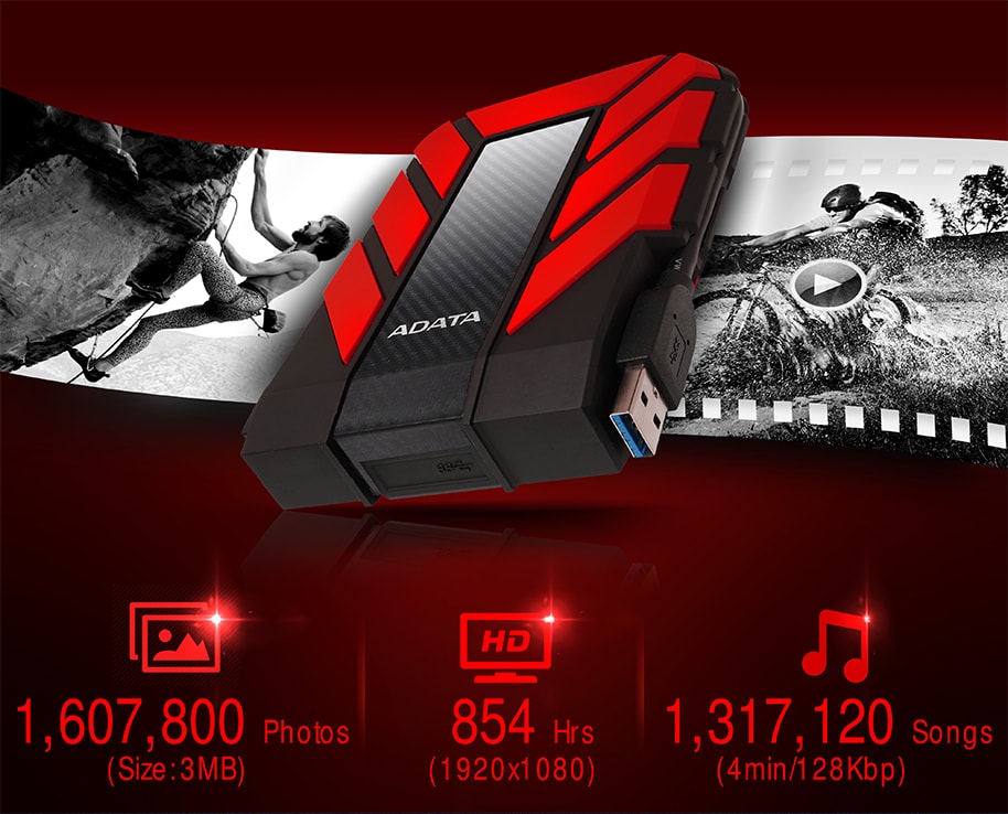 Твърд диск 2TB A-Data HD710P(червен), външен, 2.5" (6.35 cm), USB 3.1 - характеристика 5