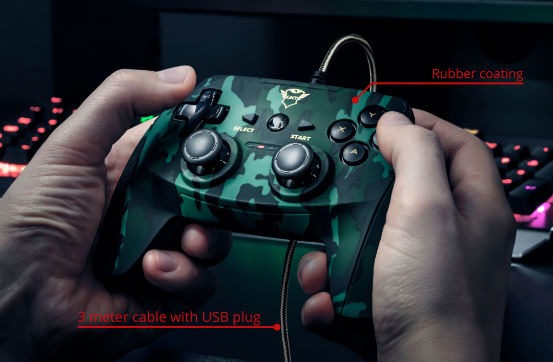 Геймпад Trust GXT 540C Yula 23291, за PC и PS3, камуфлаж - характеристика 2