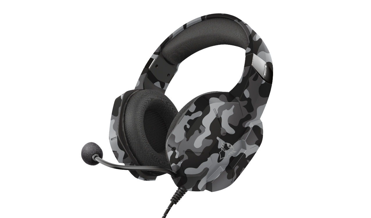 Слушалки Trust GXT323K Carus, микрофон, 50mm драйвери, сив камуфлаж - характеристика 1