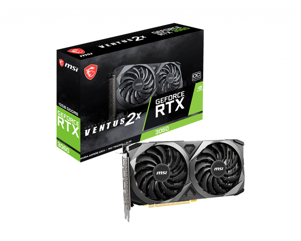 Видео карта Nvidia GF RTX 3060, 12GB, MSI VENTUS 2X OC, PCI-E 4.0, GDDR6, 192-bit, DisplayPort, HDMI - характеристика 1