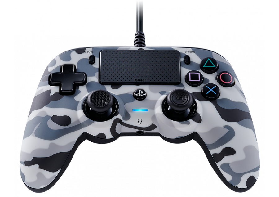 Геймпад Nacon Wired Compact Controller Camo, жичен, Windows/PS4, USB, сив - характеристика 2