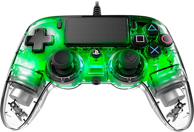 Геймпад Nacon Wired Illuminated Compact, за PS4, зелена подсветка, прозрачен - характеристика 1