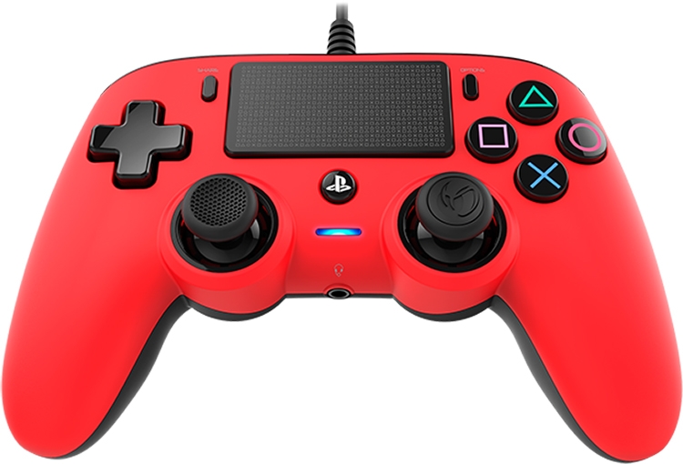 Геймпад Nacon Wired Compact, за PS4, червен - характеристика 1