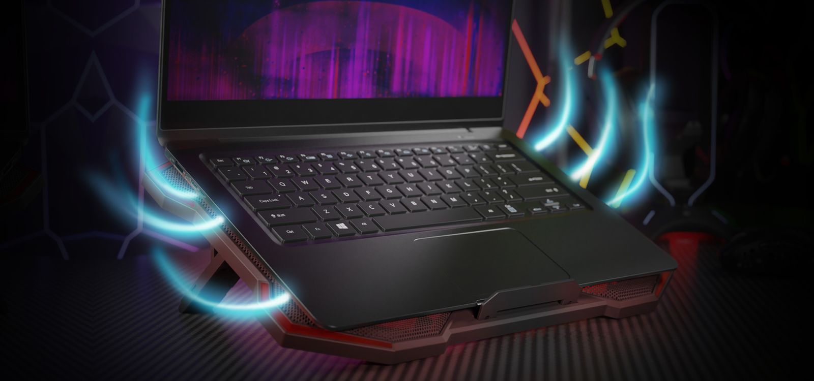 Охлаждаща поставка за лаптоп Genesis Oxid 260, до 17.3" (43.94cm), 4x 130mm вентилатори, черна - характеристика 2