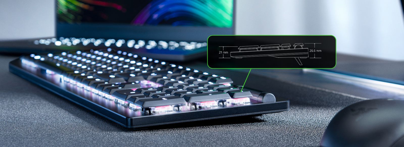Клавиатура Razer DeathStalker V2 Pro, безжична, гейминг, RGB подсветка, черна, USB C - характеристика 2