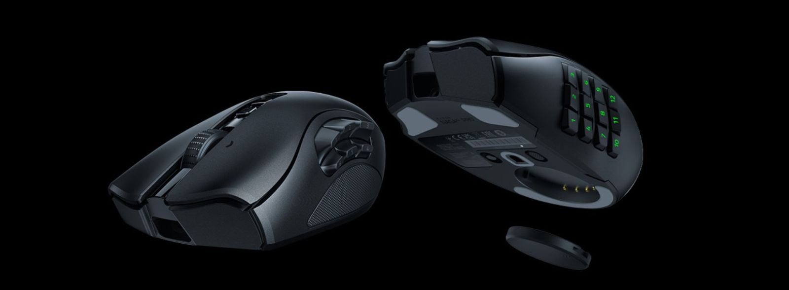 Мишка Razer Naga V2 Pro, оптична (30000 dpi), жична/безжична, Bluetooth, USB, черна, от 10 до 20 програмируеми бутона - характеристика 2