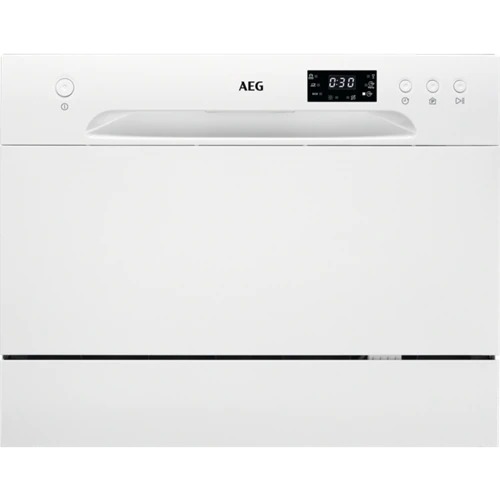 Съдомиялна AEG FFB21200CW, клас F, 6 комплекта, 6 програми, 4 температури, компактен размер, панел с 3 цифров дисплей, бяла - характеристика 1