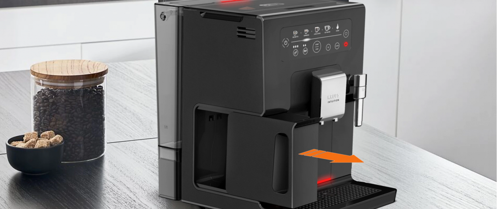 Кафеавтомат Krups Intuition Essential, 1450W, 15 bar, система Quattro Force, сензорно управление, черен - характеристика 6