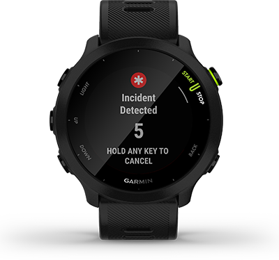 Смарт часовник Garmin Forerunner 55 Black, 1.04" (2.64 cm) MIP дисплей, до 14 дни живот на батерията, GPS, акселерометър, пулсомер, Connect IQ, хидратация, съвместим с Android и Apple устройства, черен - характеристика 19