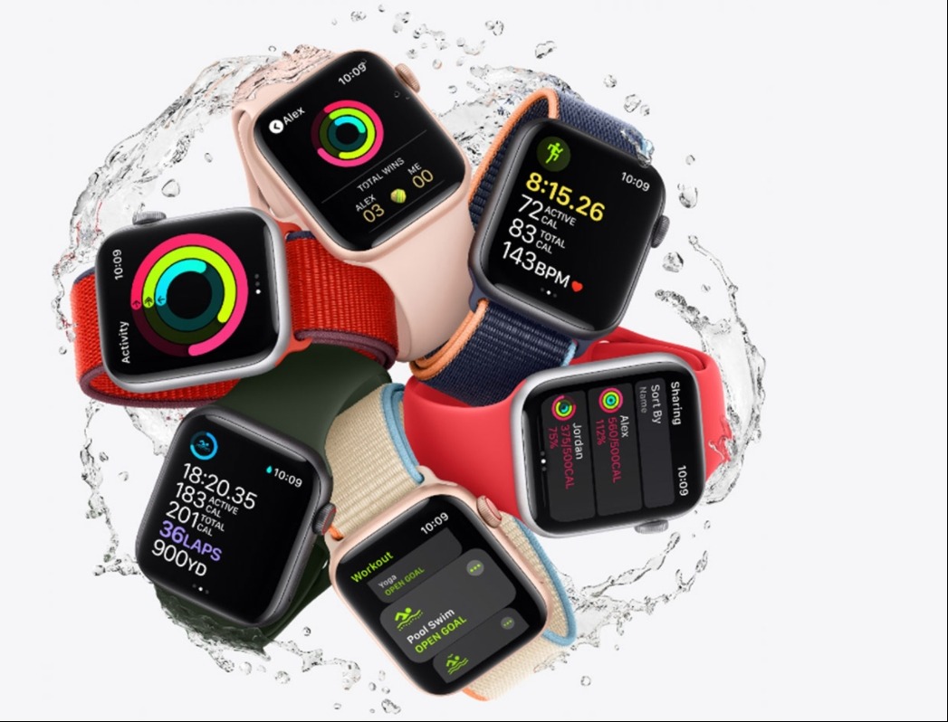 Смарт часовник Apple Watch SE (v2) GPS Space Grey, 40mm, 1.57" (3.99 cm) Retina OLED дисплей, Bluetooth, 50m водоустойчивост, до 18 часа време на работа, 32GB памет, Midnight Sport Band - Regular, сиво-черен - характеристика 5