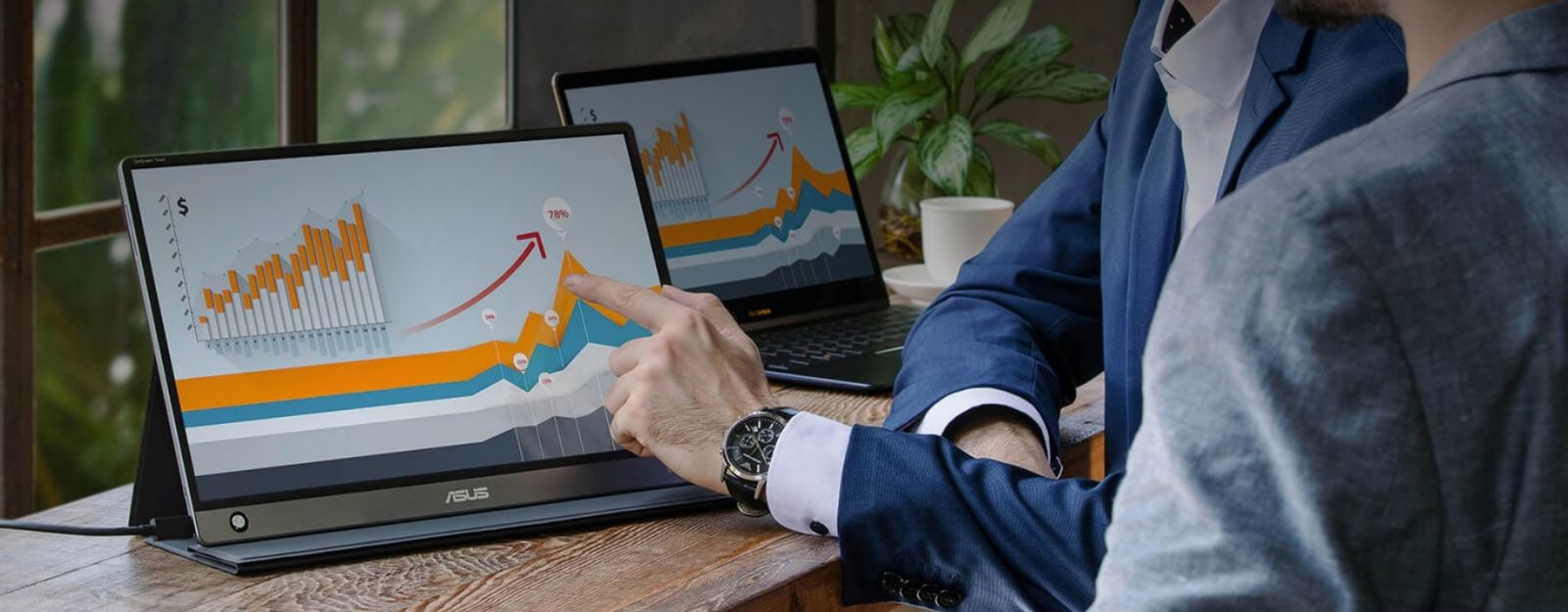 Монитор Asus ZenScreen Touch MB16AMT, 15.6" (39.62 cm) IPS панел, Full HD, 250cd/m2, Micro HDMI, USB Type-C, с батерия - характеристика 1