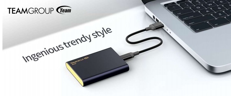 Памет SSD 960GB Team Group Elite PD400, външна, USB 3.1 Type-C, скорост на четене 430MB/s, скорост на запис 420MB/s, синя - характеристика 1