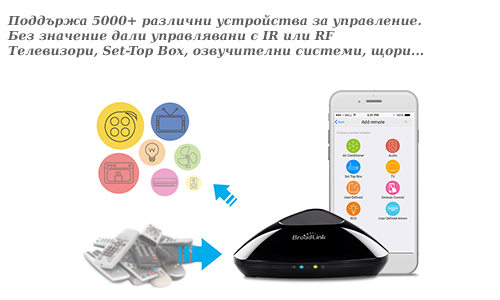 Универсално WiFi дистанционно Broadlink RM-Pro-EU, с IR и RF честота, Wi-Fi, черно - характеристика 2