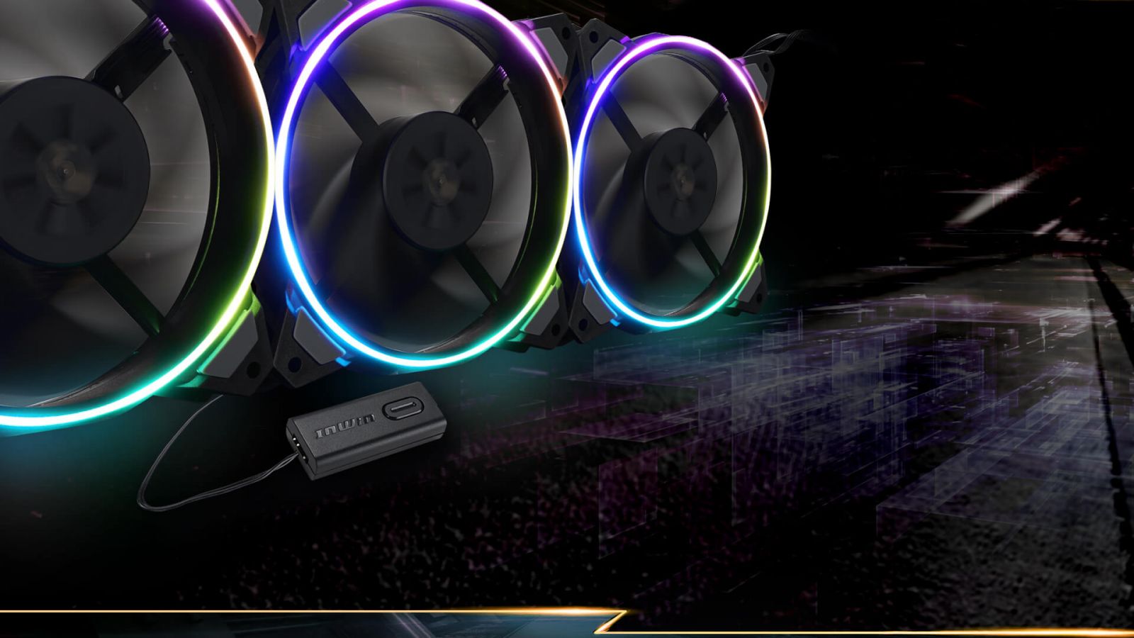 Вентилатори 120mm InWin Sirius Loop ASL120 (ASL120FAN-3PK), 4-pin, ARGB подсветка, черни - характеристика 3
