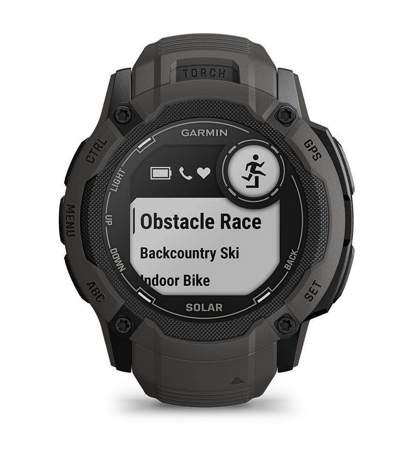 Смарт часовник Garmin Instinct 2X Solar Flame Red, 1.1" x 1.1" (2.7 x 2.7cm), MIP дисплей, до 60 часа време на работа в GPS режим, пулсомер, слънчево зареждане, GPS, фитнес режими, червен - характеристика 25