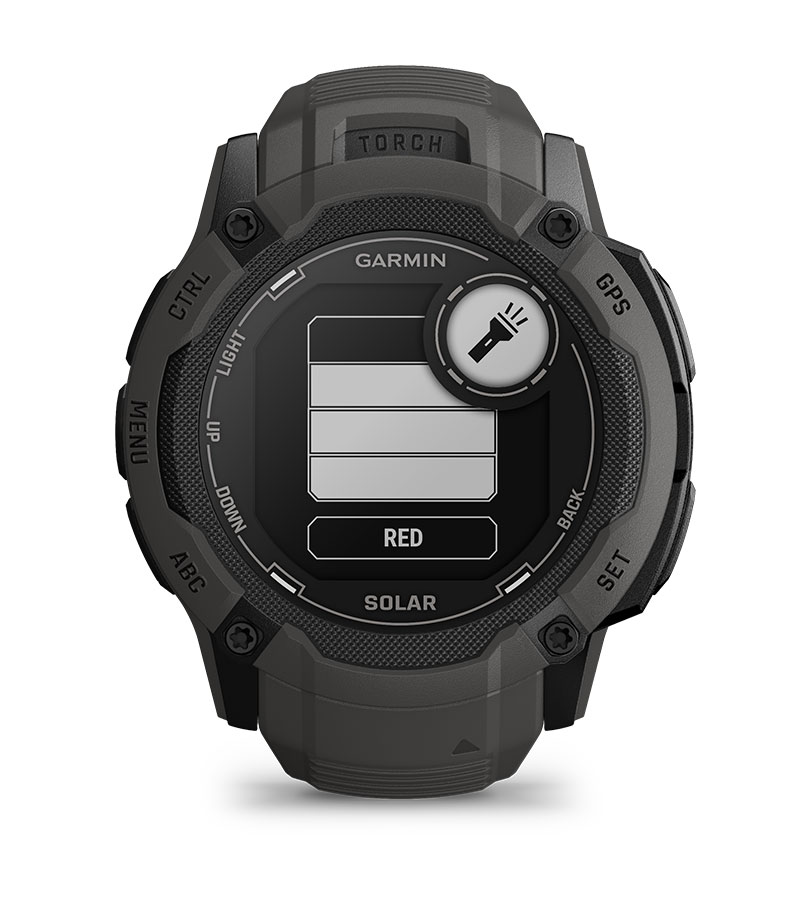 Смарт часовник Garmin Instinct 2X Solar Flame Red, 1.1" x 1.1" (2.7 x 2.7cm), MIP дисплей, до 60 часа време на работа в GPS режим, пулсомер, слънчево зареждане, GPS, фитнес режими, червен - характеристика 33