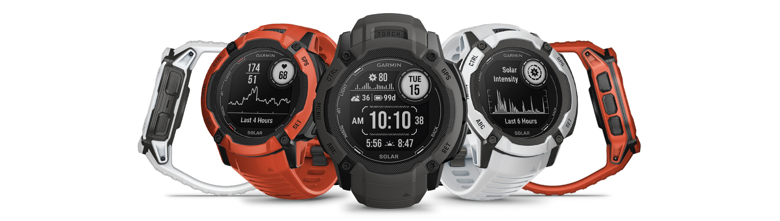 Смарт часовник Garmin Instinct 2X Solar Flame Red, 1.1" x 1.1" (2.7 x 2.7cm), MIP дисплей, до 60 часа време на работа в GPS режим, пулсомер, слънчево зареждане, GPS, фитнес режими, червен - характеристика 7