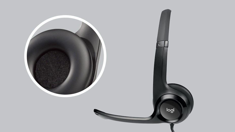 Слушалки Logitech H390, микрофон, 1.9 m кабел, черни - характеристика 5