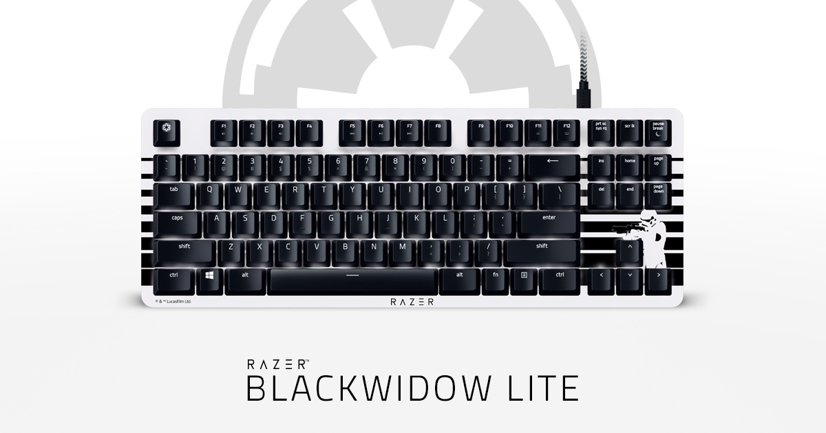 Гейминг клавиатура Razer - BlackWidow Lite (Orange Switch), US Layout, STORMTROOPER Ed.