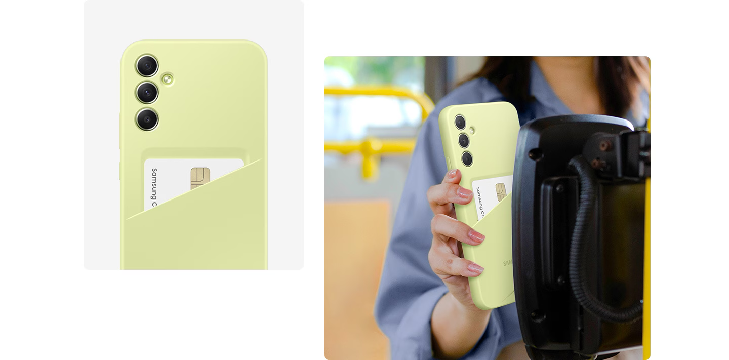Калъф за Samsung Galaxy A34 5G, термополиуретанов, Samsung Card Slot Case, с поставка за карти, черен - характеристика 2