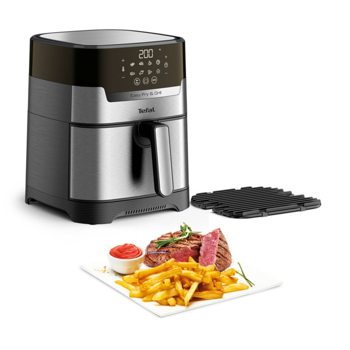 Фритюрник с горещ въздух Tefal Easy fry & Grill EY505D15, 4.2 л. вместимост, функция размразяване, 1400W - характеристика 1