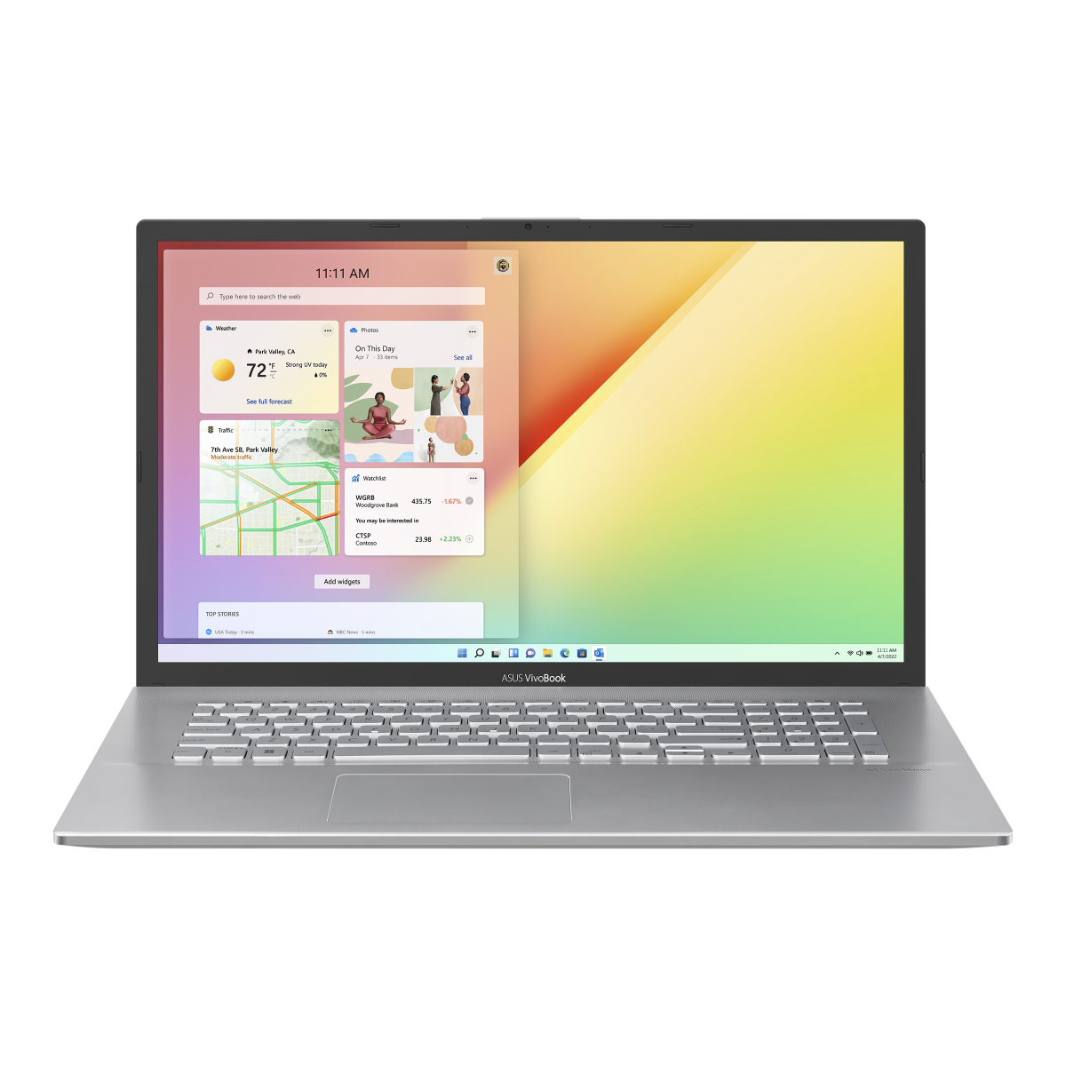 Лаптоп Asus VivoBook 17 X712EA-AU321W (90NB0TW1-M00DV0)(сребрист), двуядрен Tiger Lake Intel Core i3-1115G4 1.7/4.1 GHz, 17.3" (43.94 cm) Full HD Anti-Glare IPS Display, (HDMI), 8GB DDR4, 512GB SSD, 1x USB Type-C, Windows 11 Home, 2.30kg - характеристика 1