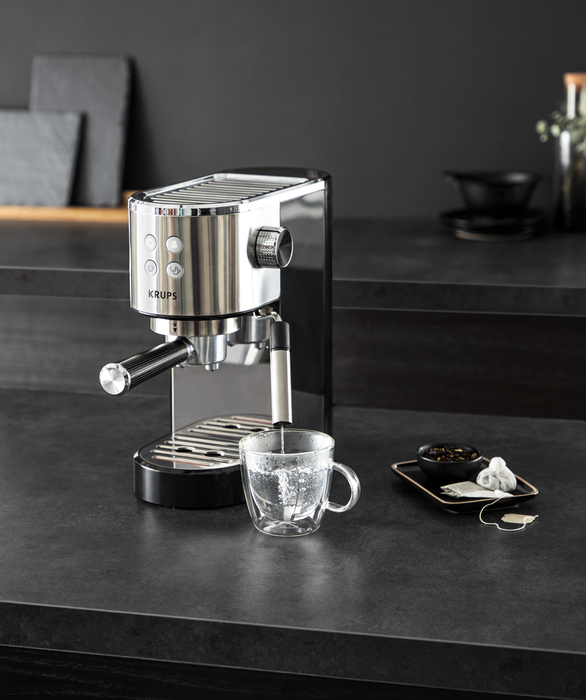 Кафемашина еспресо Krups Virtuoso, 1400W, 15 bar, 1.0 l. обем на резервоара за вода, инокс - характеристика 1