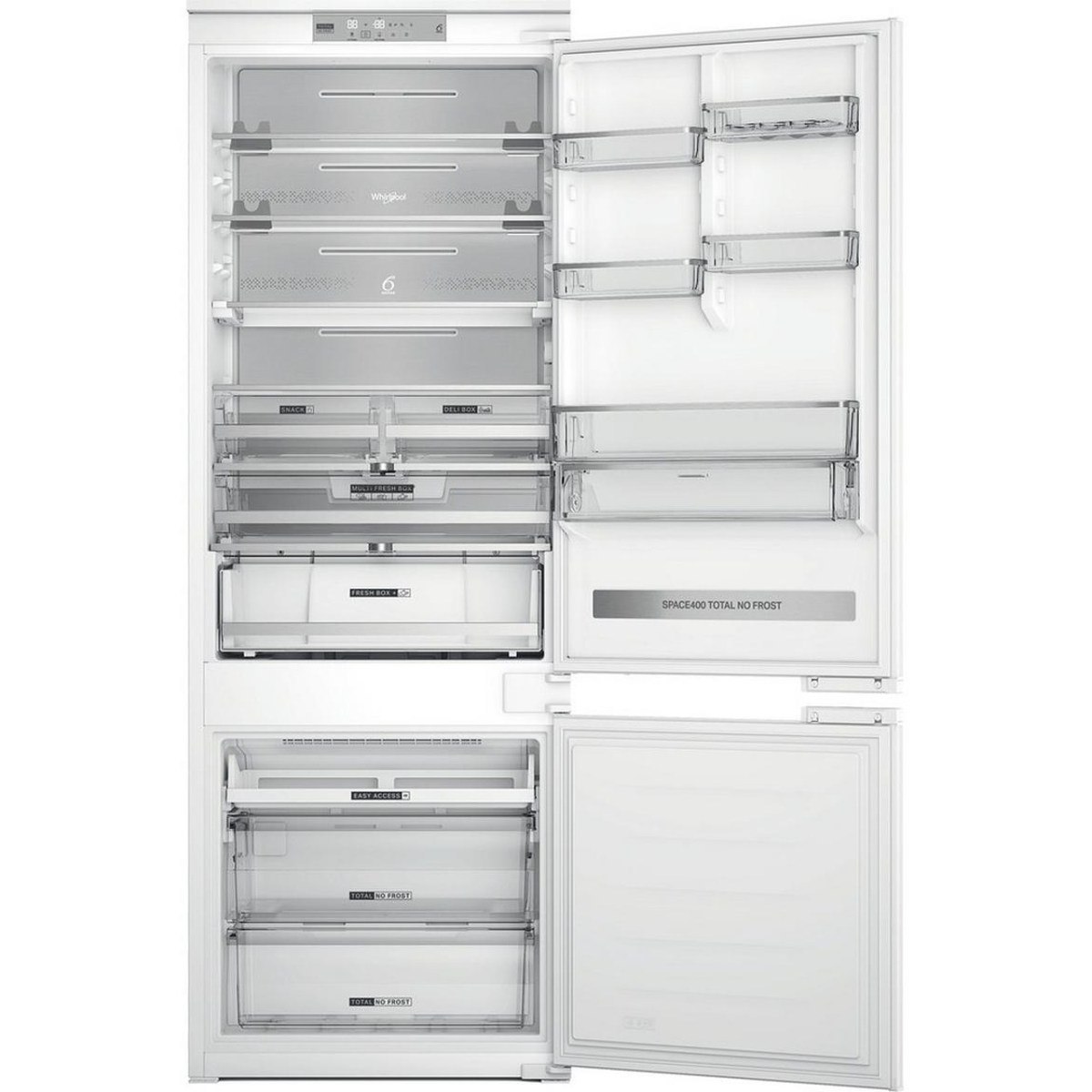 Хладилник с фризер Whirlpool WH SP70 T242 P, клас D, 394 л. общ обем, свободностоящ, 205 kWh/годишно, Total No Frost, бял - характеристика 1