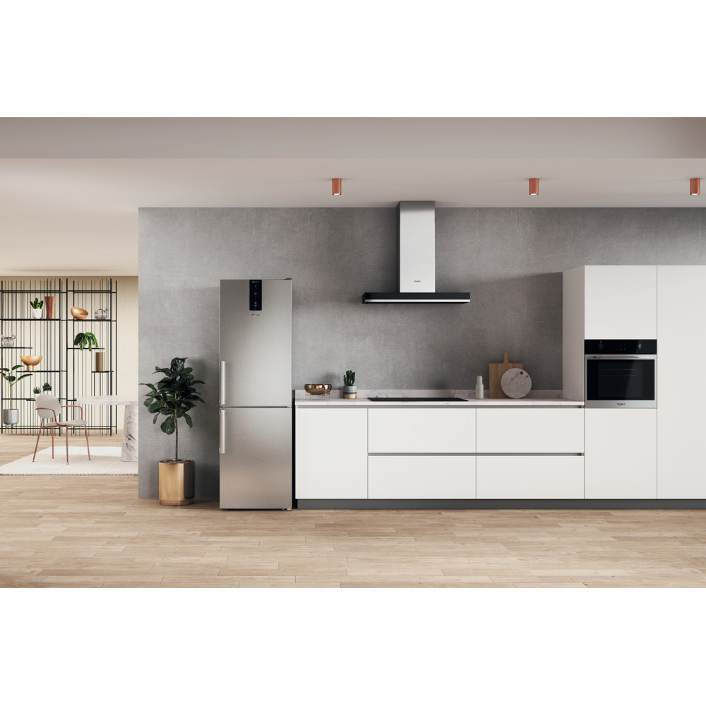Хладилник с фризер Whirlpool W7X 82O OX H, клас E, 335 Л. общ обем, свободностоящ, 252 kWh/годишно, технология 6TH Sense, инокс - характеристика 1