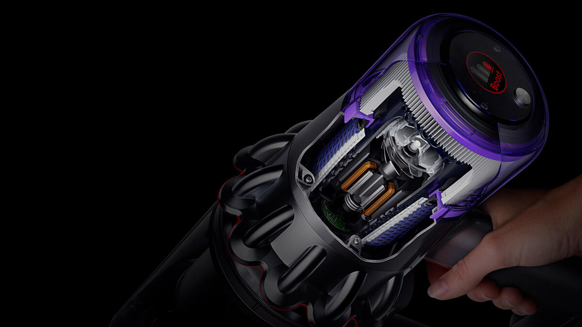 Прахосмукачка Dyson V11 Extra 419649-01, без торба, безжична, 185 AW, 0.76 l капацитет на контейнера, до 60 минути работа, циклонна технология, лилава - характеристика 2