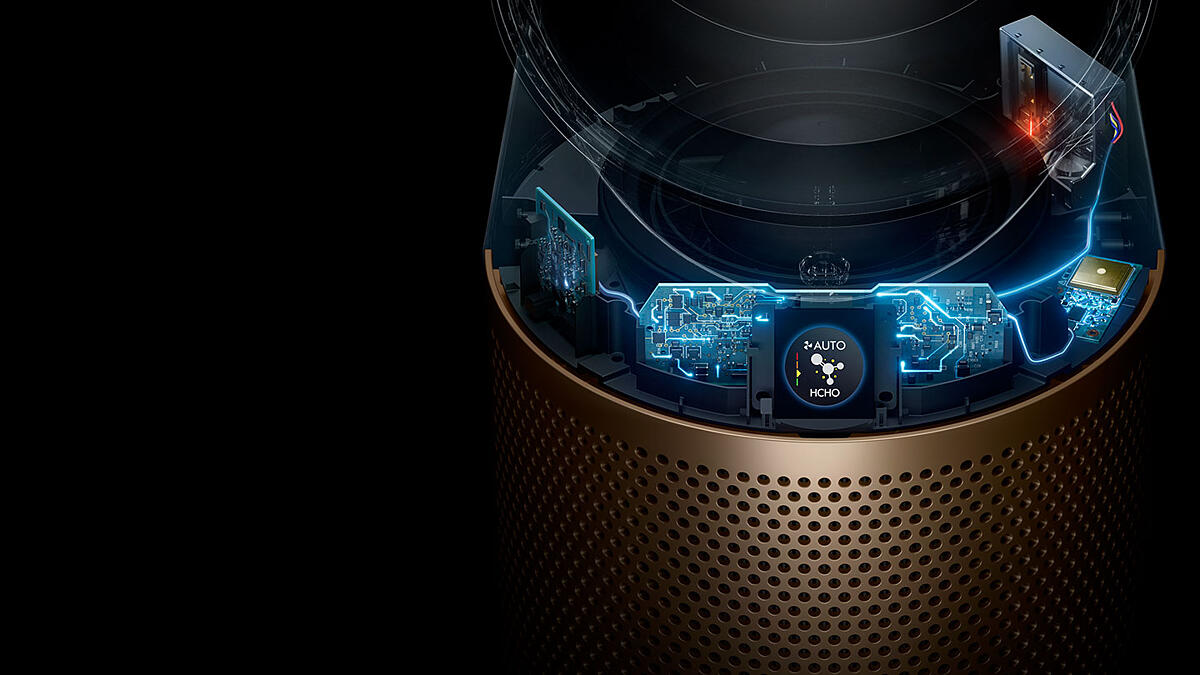 Пречиствател Dyson HP09 NK/GD (463126-01), 40w, 10 скорости, ниво на шума 61.8 dB, HEPA филтър, сребрист - характеристика 3