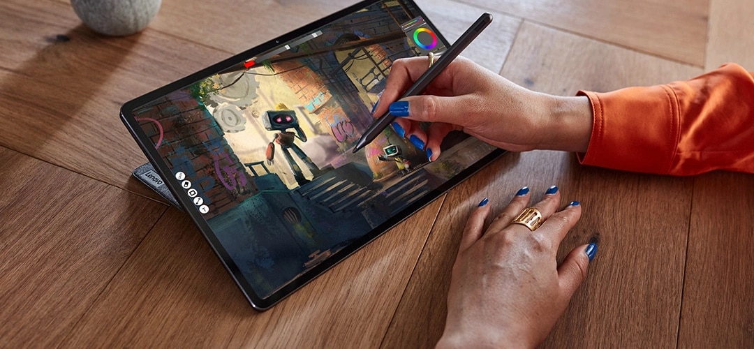 Таблет Lenovo Tab P12 Pro 5G (ZA9E0038BG)(сив), 5G, 12.6" (32.00 cm) WQXGA AMOLED 120Hz дисплей, осемядрен Snapdragon 870 5G 3.2GHz, 6GB RAM, 128GB Flash памет (+ microSD слот), 13.0 + 8.0 & 5.0 MPix камери, Android, 565g, с клавиатура и писалка - характеристика 5