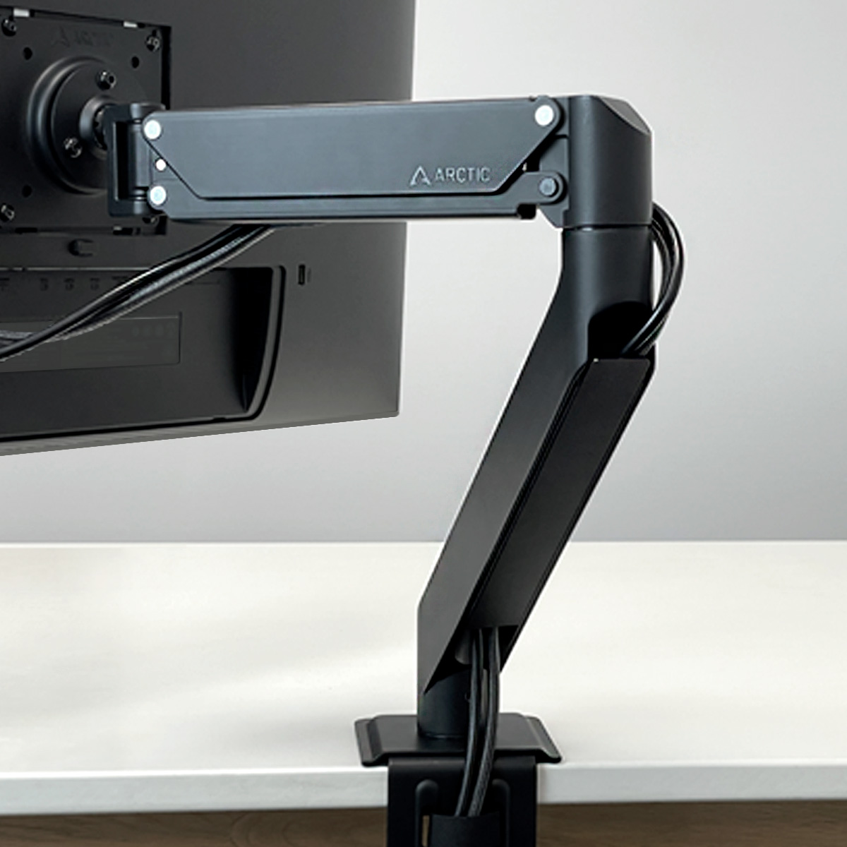 Стойка за монитор Arctic X1-3D (мостра), за плот, за екрани от 13" до 49", VESA до 100x100, макс. тегло до 10кг., регулируема, черна - характеристика 4