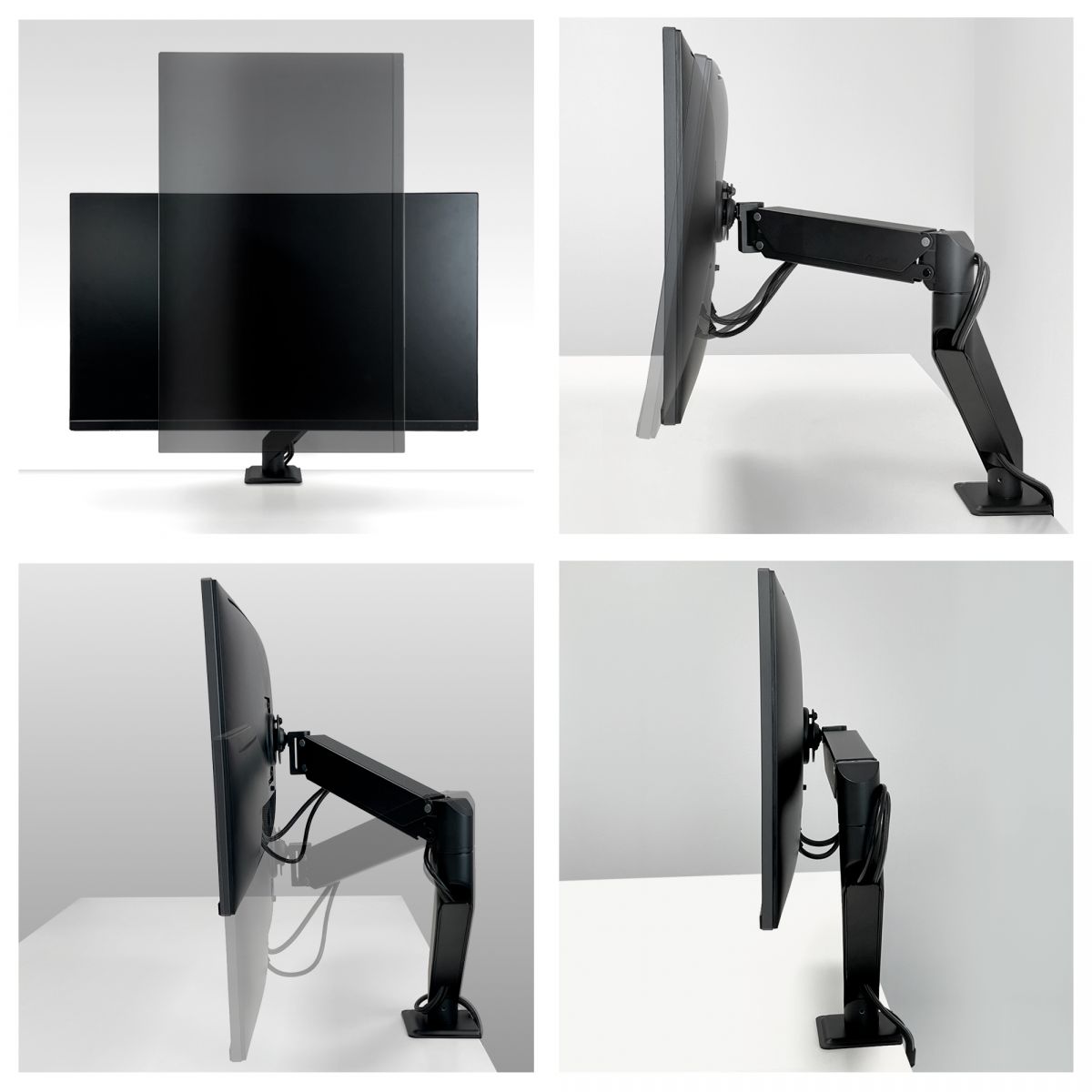Стойка за монитор Arctic X1-3D (мостра), за плот, за екрани от 13" до 49", VESA до 100x100, макс. тегло до 10кг., регулируема, черна - характеристика 1