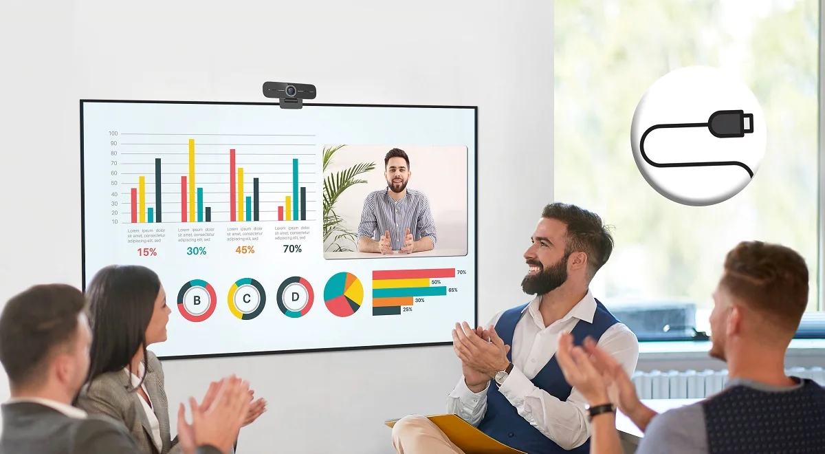 Видеоконферентна камера BenQ DVY21, FullHD, USB 2.0, 88° ъгъл на виждане, черна - характеристика 5