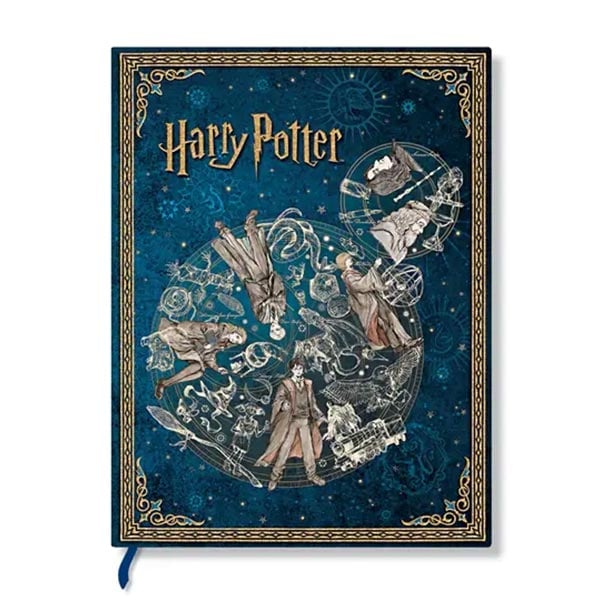 Paperblanks Тефтер Legends of Hogwarts, Ultra, широки редове, твърда корица, 72 листа