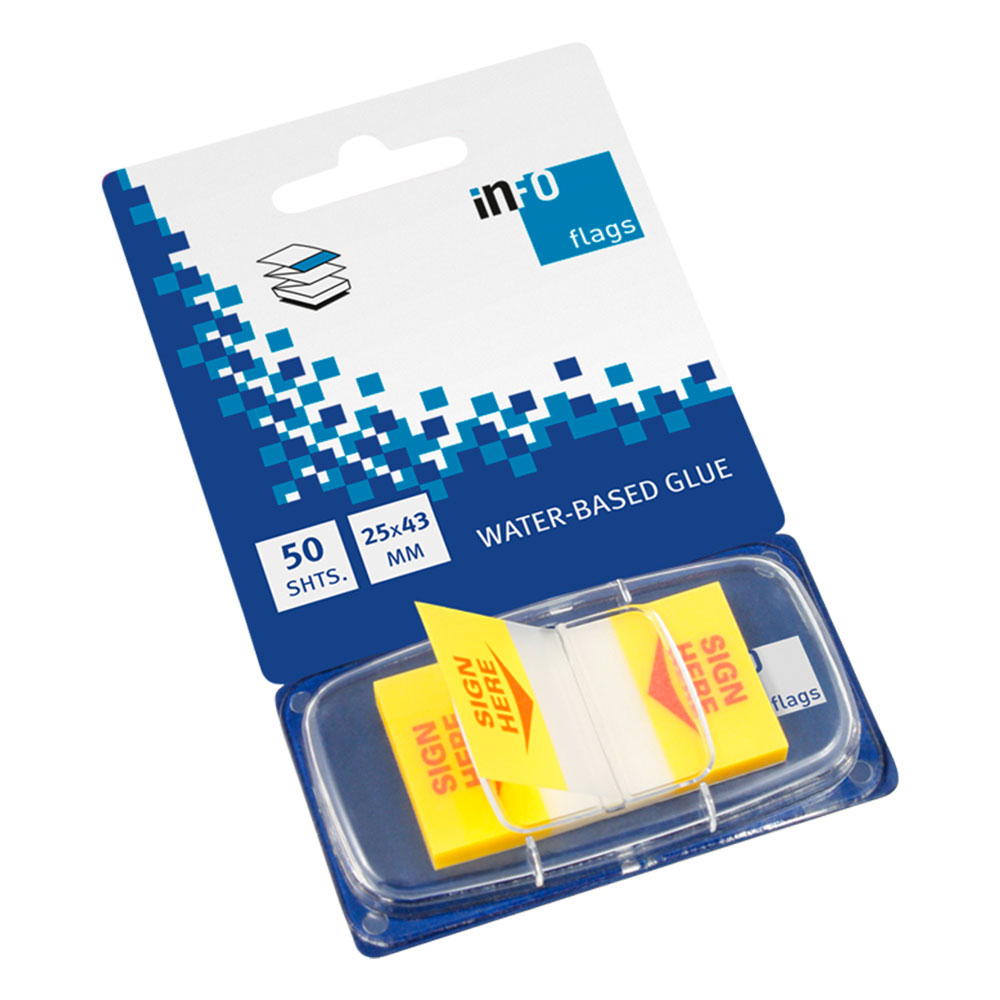 Индекси Info Sign Here 25/43 жълт оп50