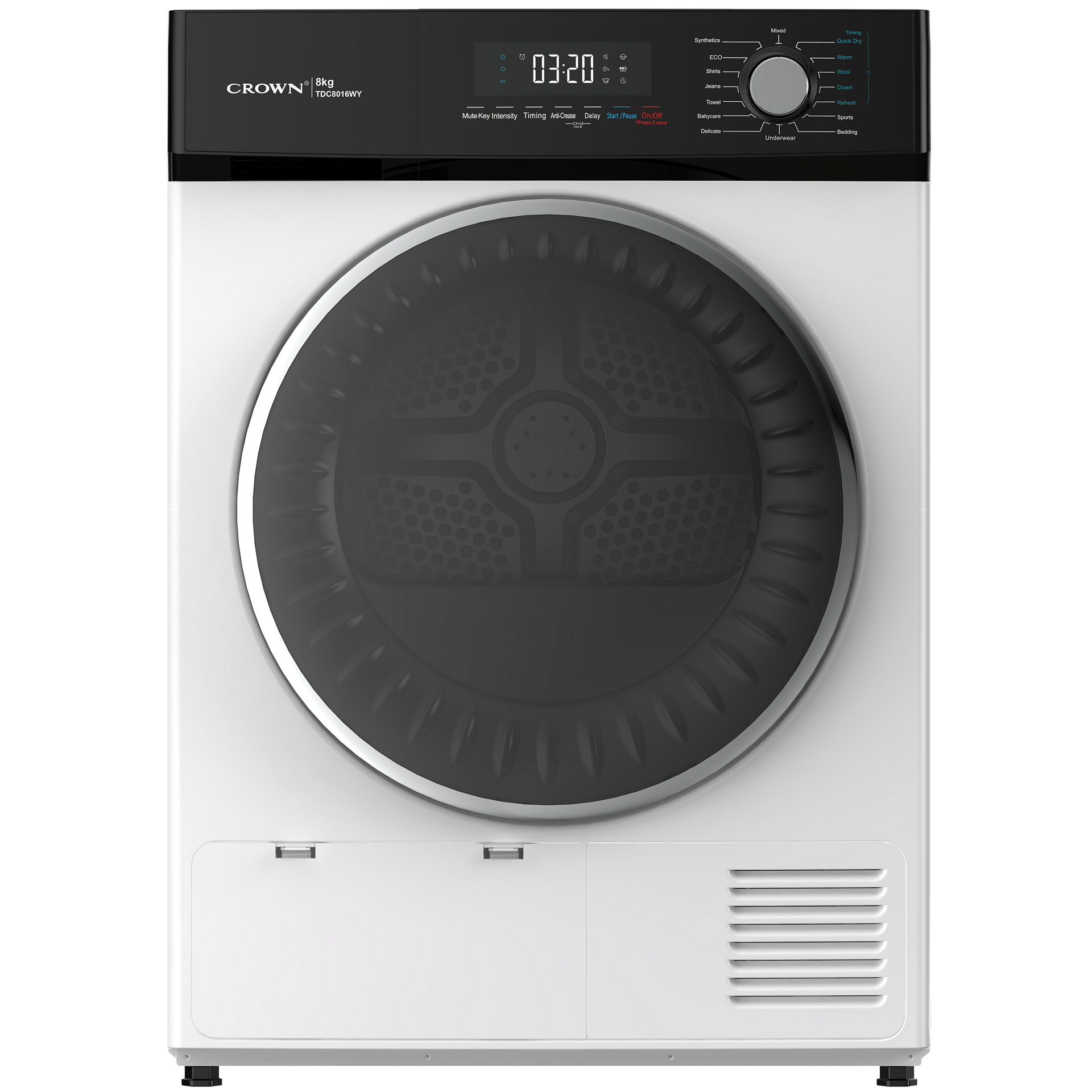 Сушилня Crown TDC8016WY , 8 kg, E , Бял