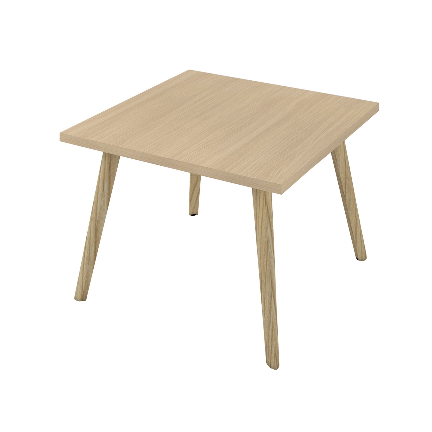 Ниска маса Narbutas Nova Wood, 700 x 700 х 480 mm, квадратен плот, ПДЧ, меламин избелен дъб, дървени крака