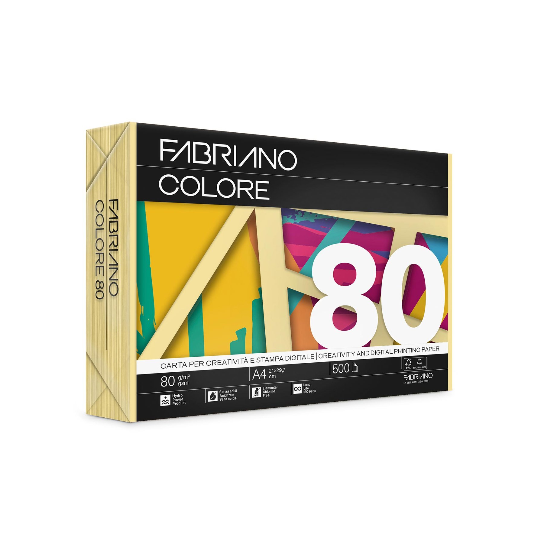 Fabriano Копирна хартия Colore, A4, 80 g/m2, банан, 500 листа