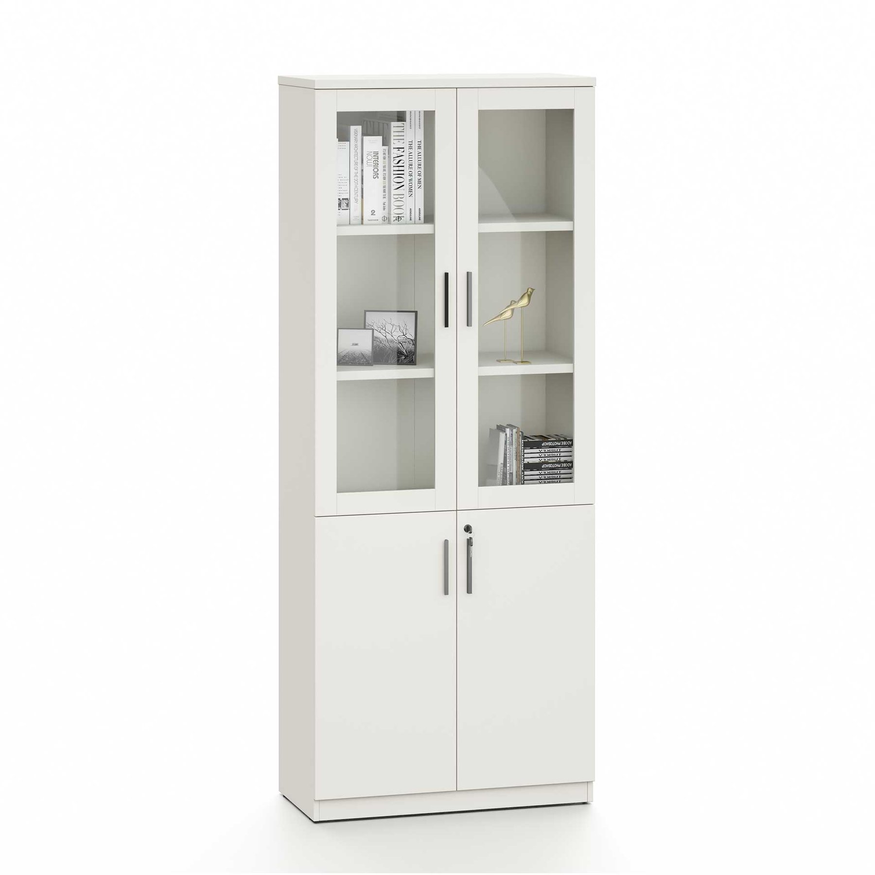 Шкаф RFG Monaco, със стъклени врати, 800 х 400 х 2000 mm, ПДЧ, бял