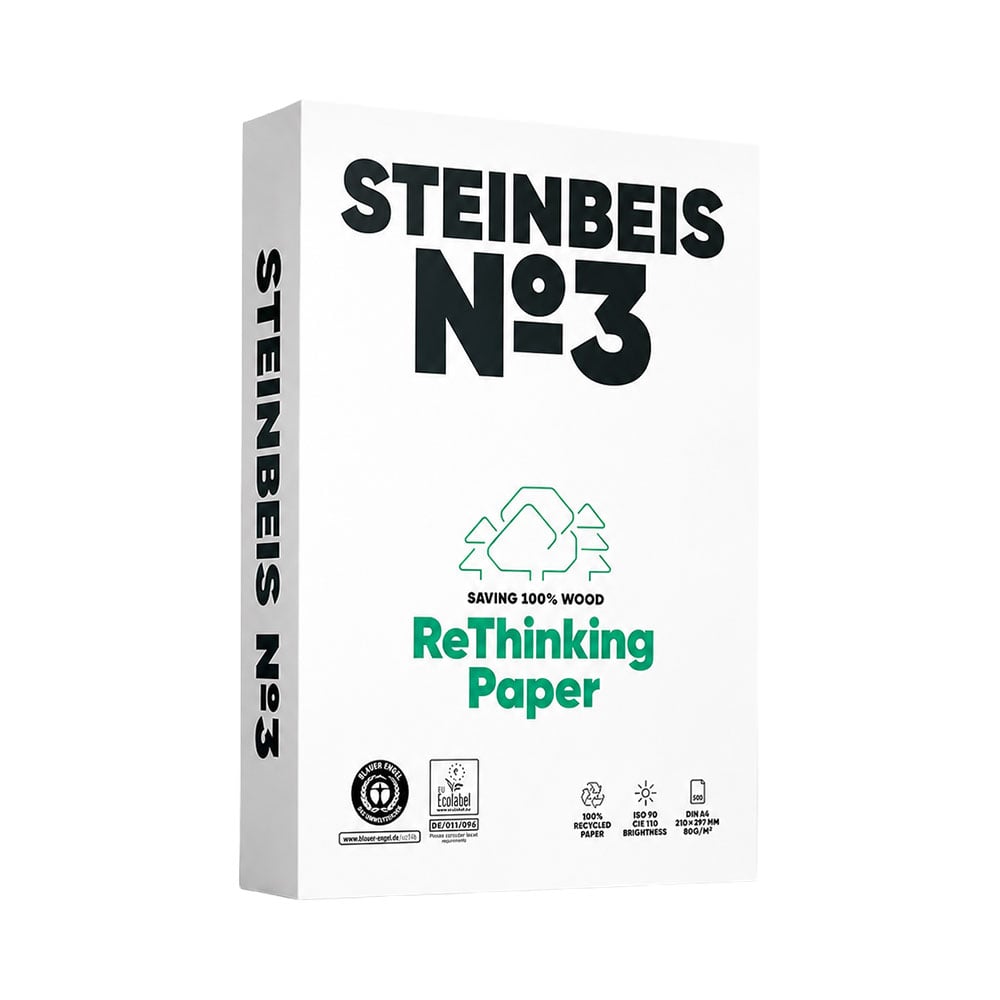 Steinbeis Копирна хартия N3, CIE 110, рециклирана, A3, 80 g/m2, 500 листа