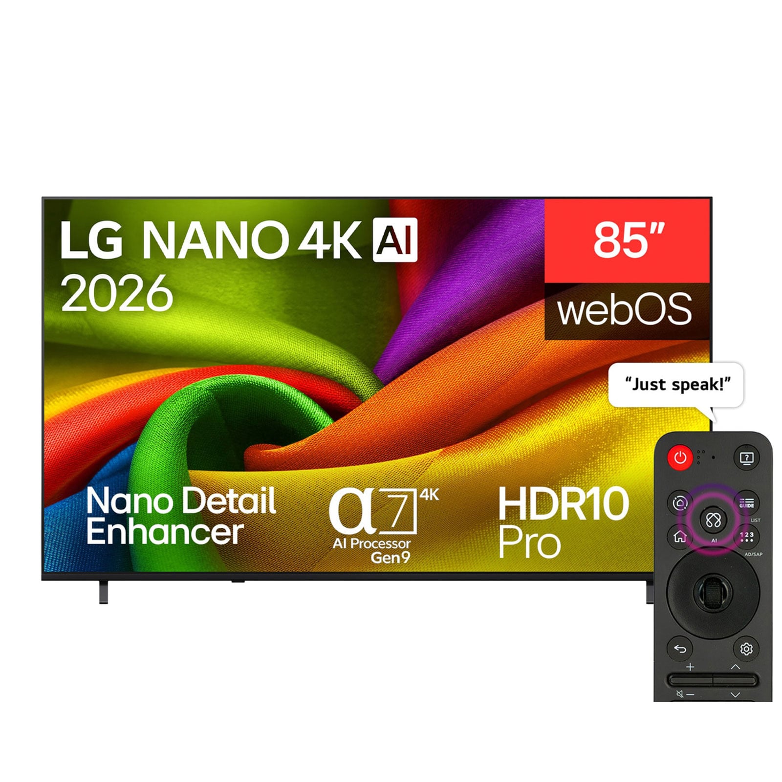 Смарт телевизор LG 85NU85CB6LA, 85'', Ultra HD DLED, HDR10, 60 Hz, HDMI, USB, webOS