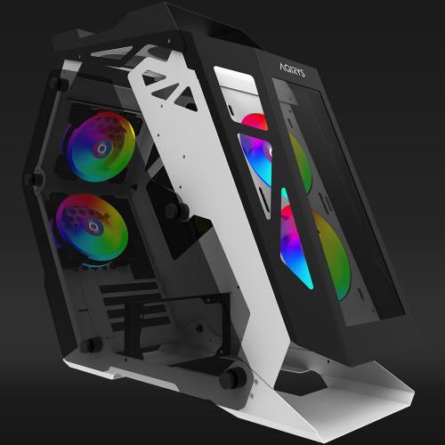Кутия за компютър Aqirys Saiph Mid Tower White, Tempered Glass (left & right side panel) 