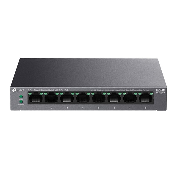 TP-LINK LS108GP, GIGA 8x Switch, 8xPoE+