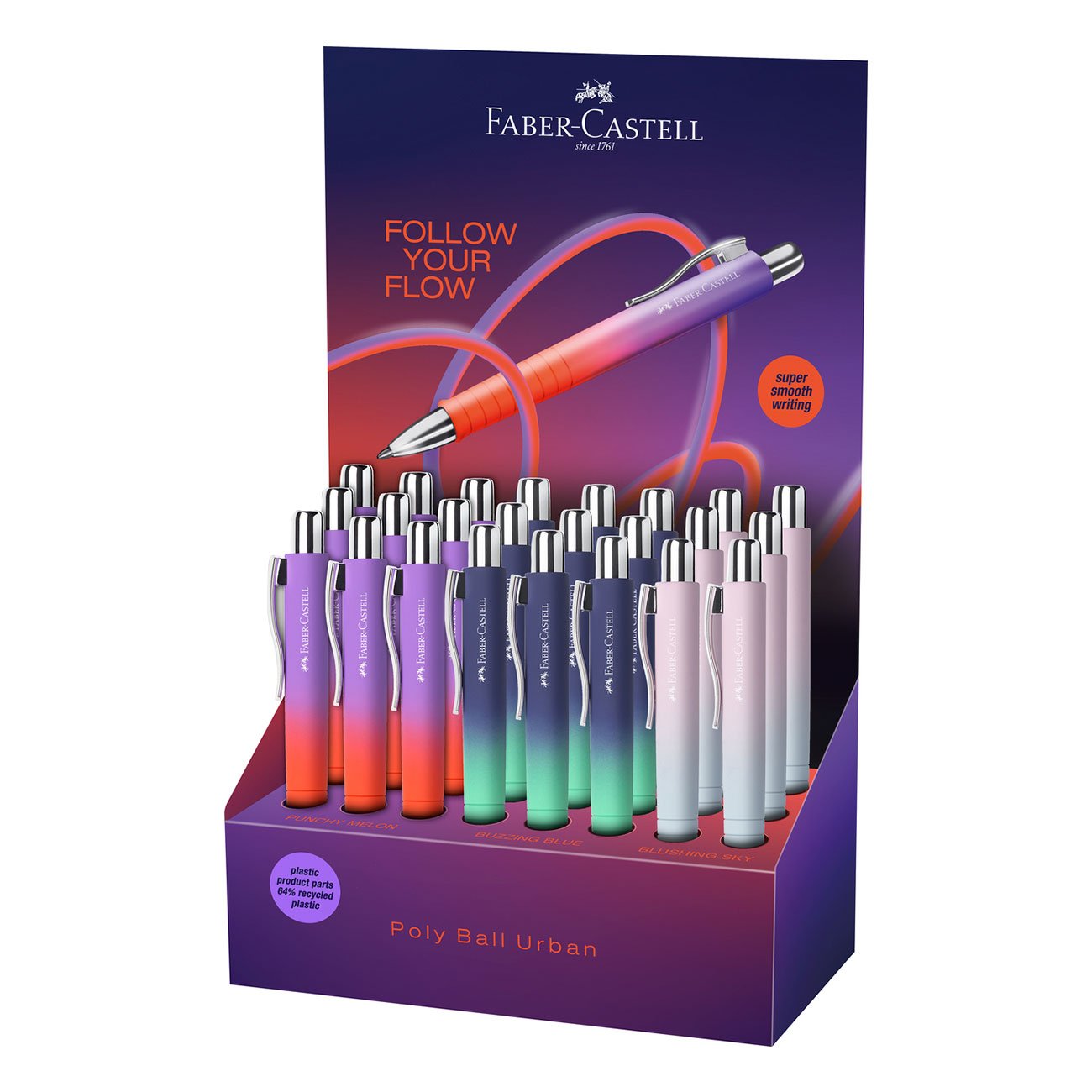 Faber-Castell Химикалка Poly Ball Urban Flow, 24 броя в дисплей